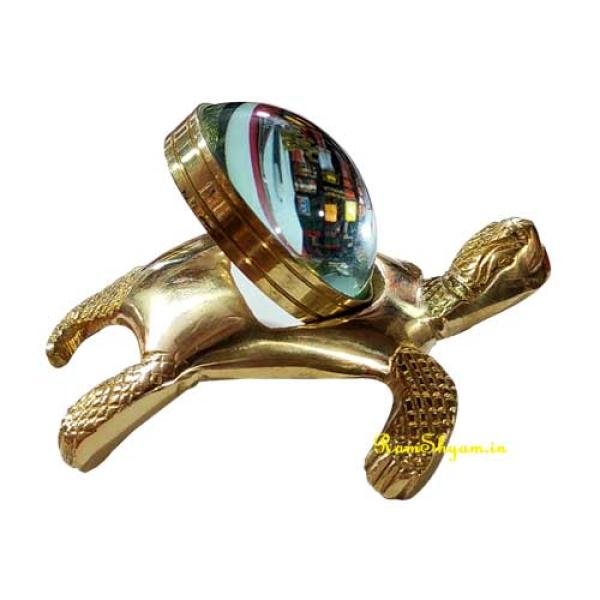 Brass Tortoise with Sampoorna Shri Yantra Kuber Vyapar Vridhi Kachua