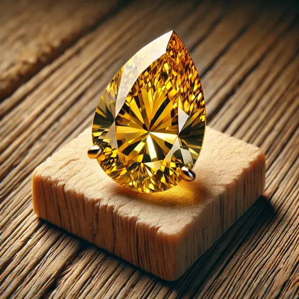 Pear-Shaped Yellow Gemstone