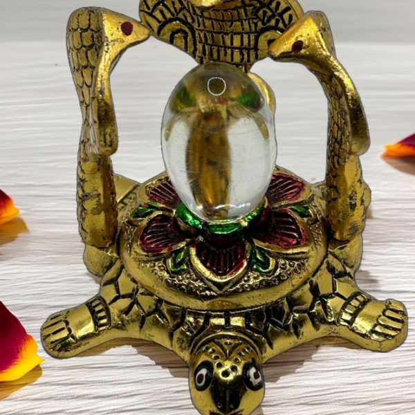 🐢 Turtle Figurine with Cobras and Central Crystal - Features & Benefits 🐍✨